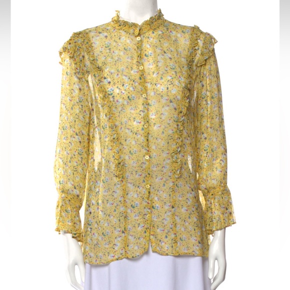 Zadig & Voltaire button up blouse with frills - Picture 1 of 3